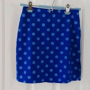 Blue polka dot skirt